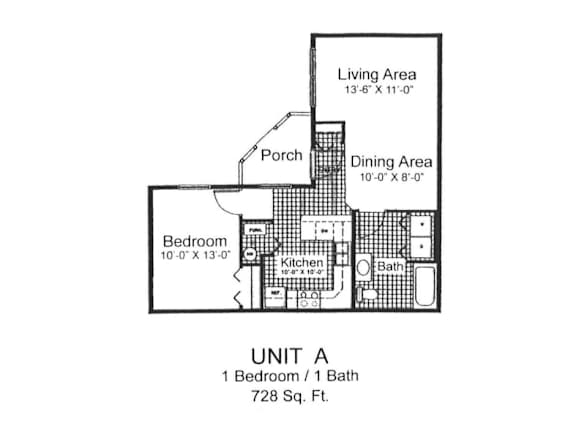 Floor Plan  1 Bed 1 bath