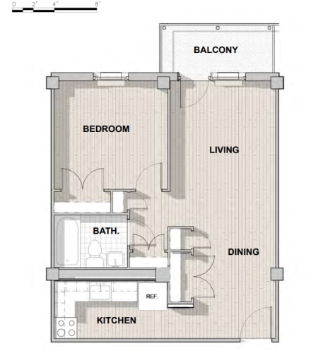 Floor Plan  a floor plan of a small apartment