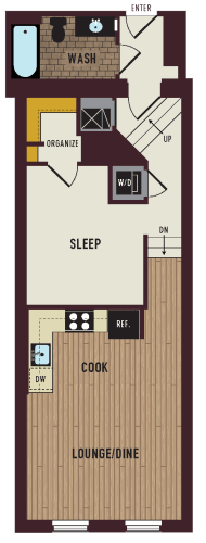 Floor Plan  the floor plan of a small house with a bedroom and a living room