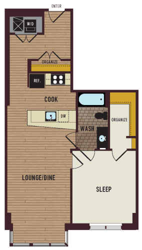 Floor Plan  a floor plan of a home with a bedroom and a living room