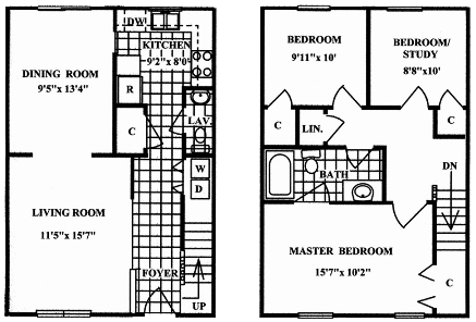 Floor Plan  3 Bedroom 1.5 Bath