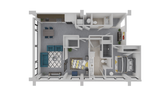 Floor Plan  a floor plan of a 1 bedroom apartment