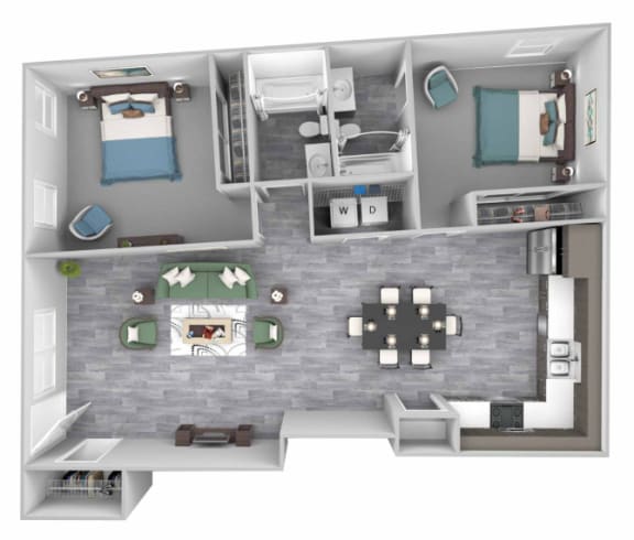 Floor Plan  2Bed/2Bath