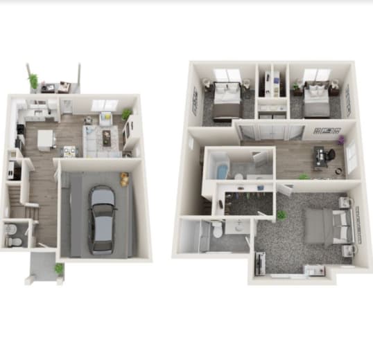 Floor Plan  a floor plan of two bedrooms with a bathroom and a balcony