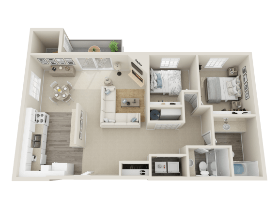 Floor Plan  Two-Bedroom Deluxe