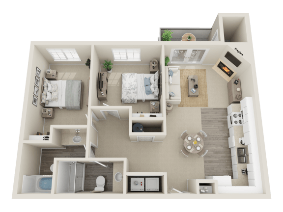 Floor Plan  Two-Bedroom