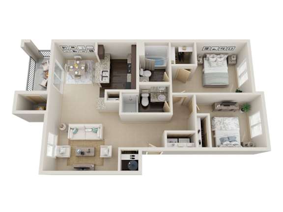 Floor Plan  a 3d drawing of a floor plan of a house