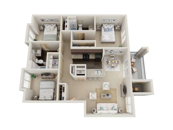Floor Plan  a 3d floor plan of a house