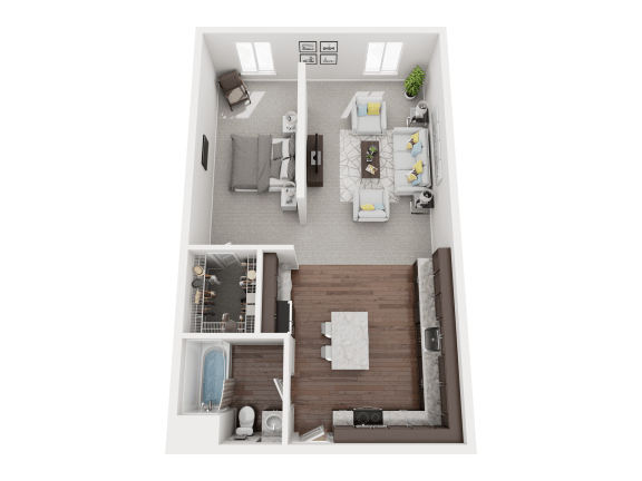 Floor Plan  a1 floor plan  studio  460 sq ft  the residences at sawmill