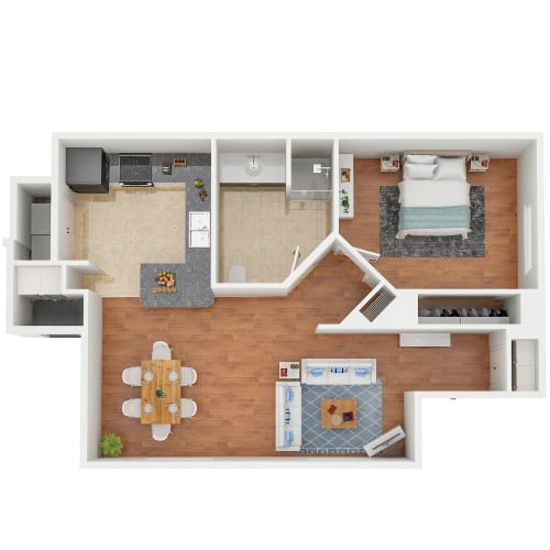 Floor Plan  1x1 798 SF