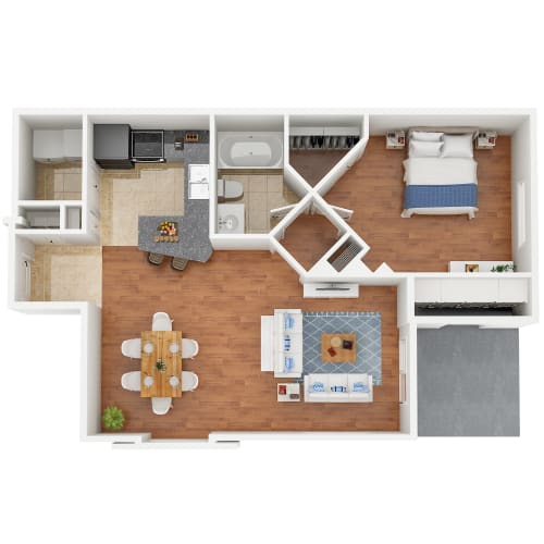 Floor Plan  1x1 820 SF