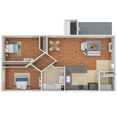 Floor Plan  2x1 900 SF