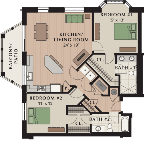 Floor Plan  a floor plan of a bedroom apartment with a bathroom and a living room