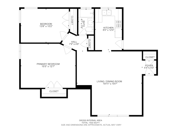 Floor Plan  A black and white image of a floor plan for a house.