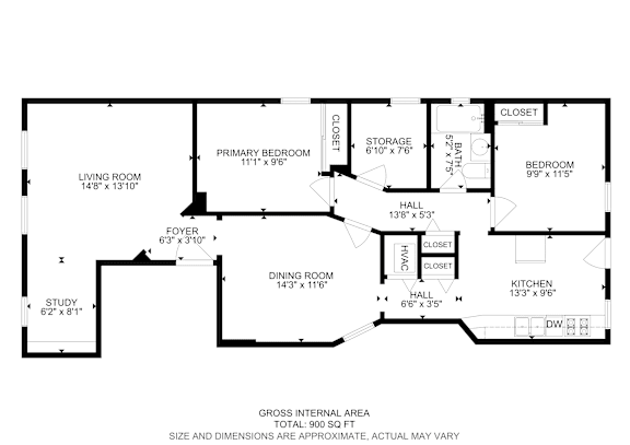 Floor Plan  A black and white image of a floor plan for a house.