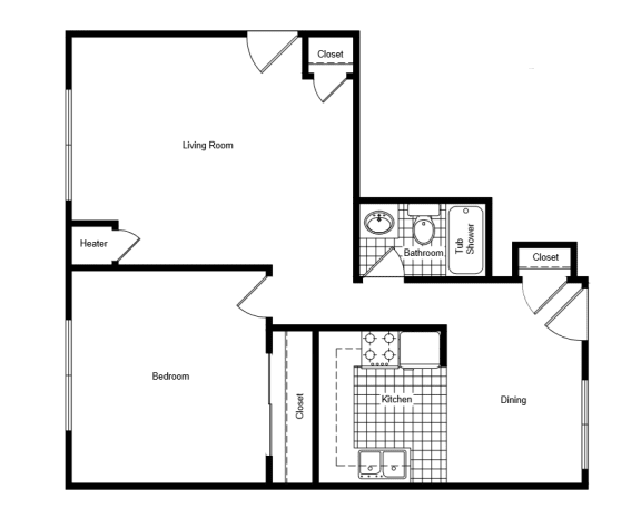 Floor Plan  1 Bedroom