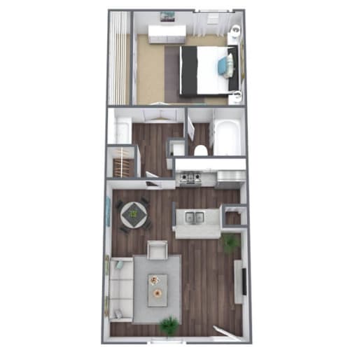Floor Plan  1x1A Floor Plan, 555 SQFT