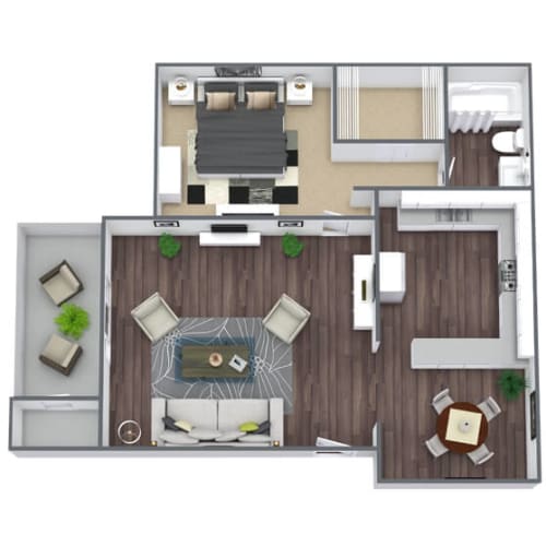 Floor Plan  1-Bedroom 1-Bathroom Floor Plan