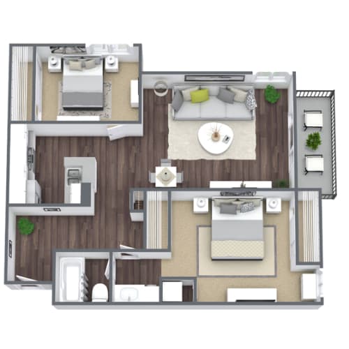 Floor Plan  B1: 2x1 floor plan