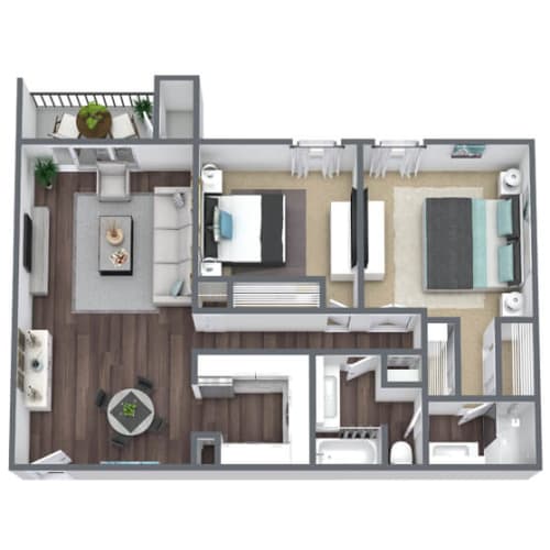 Floor Plan  2X2A Floor Plan, 1,010 SQFT