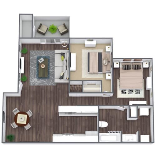 Floor Plan  2-Bedroom 1-Bathroom Floor Plan