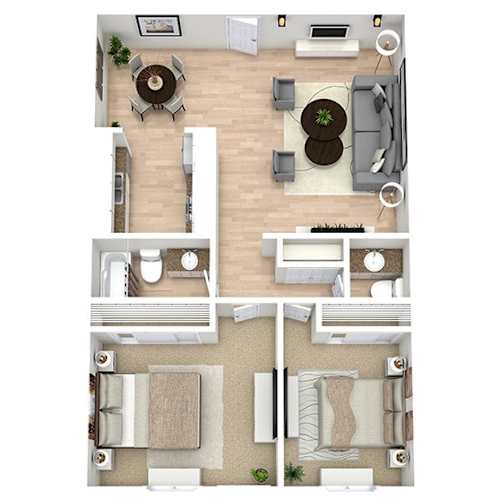 Floor Plan  2X1_5 The Shasta Floor Plan, 935 SQFT