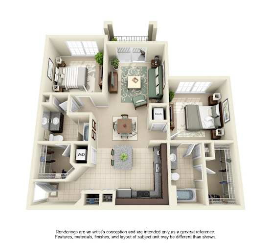 Floor Plan  Paris 2x2 floor plan