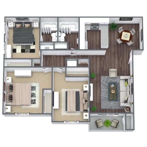 Floor Plan  3-Bedroom 2-Bathroom Floor Plan