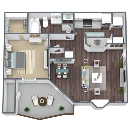Floor Plan  1-Bed, 1-Bath Floor Plan. 677 SQFT