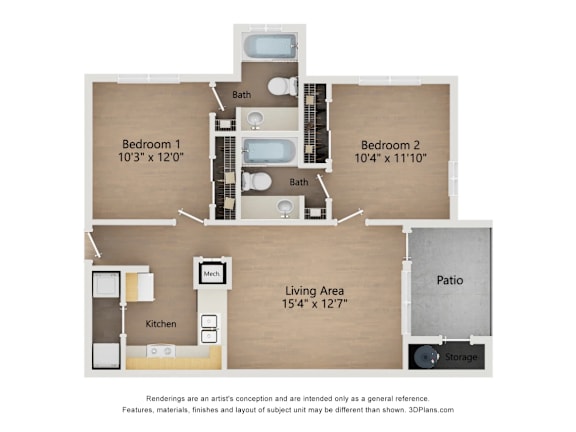 Floor Plan  B1 2X2 Floor Plan, 787 SQFT