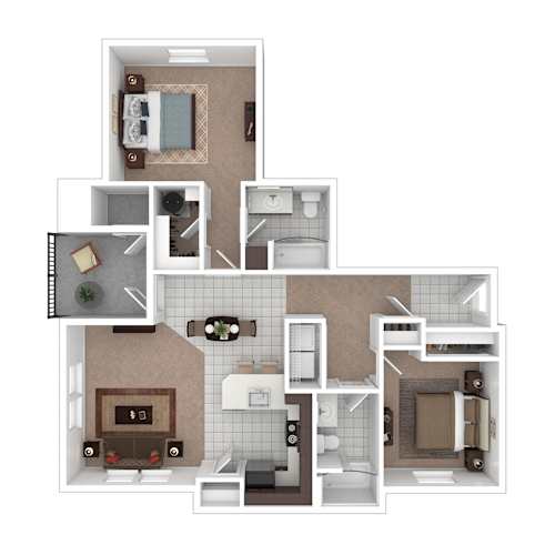 Floor Plan  A floor plan of a house with a kitchen, living room, and bathroom.