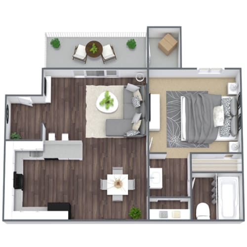 Floor Plan  1X1 Brighton Floor Plan, 565 SQFT