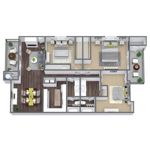 Floor Plan  C1 3X2 Floor Plan, 1,446 SQFT