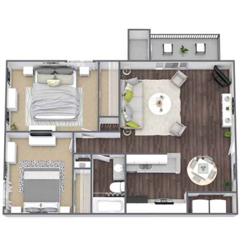 Floor Plan  2X1 Laurel Floor Plan, 840 SQFT