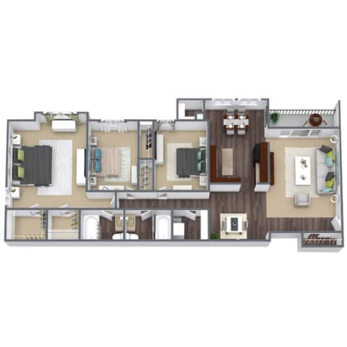 Floor Plan  3X2 Longdraft Floor Plan, 1,252 SQFT
