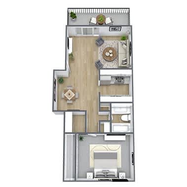 Floor Plan  A1 Floor Plan, 650 SQFT