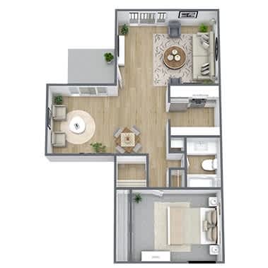 Floor Plan  A2 Floor Plan, 705 SQFT