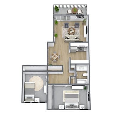 Floor Plan  B1 Floor Plan, 840 SQFT