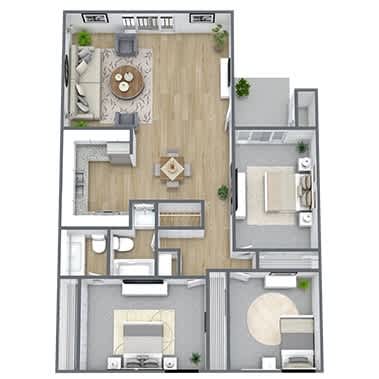 Floor Plan  C1 Floor Plan, 1100 SQFT