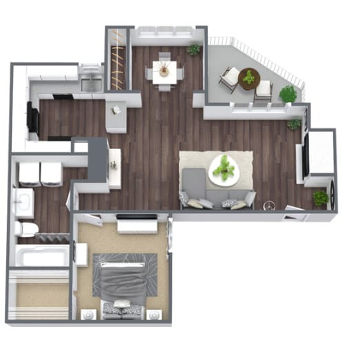 Floor Plan  1X1 Spalding Floor Plan, 850 SQFT