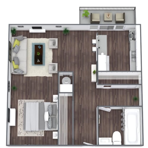 Floor Plan  Studio Floor Plan, 535 SQFT
