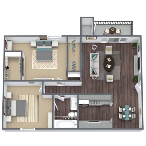 Floor Plan  B1 2X1 Floor Plan, 850 SQFT