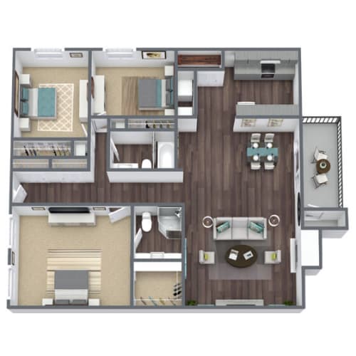 Floor Plan  C2 3X2 Floor Plan, 1,500 SQFT