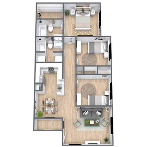 Floor Plan  Zen Willow 3x2 Floor Plan