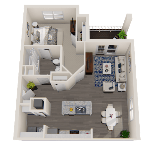 Floor Plan  One Bedroom 1 Bathroom at Arbours at Hester Lake Apartments, Florida