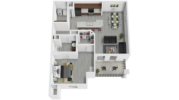 Floor Plan  1 Bedroom Floor Plan at Arbours at Crestveiw, Crestview, 32539