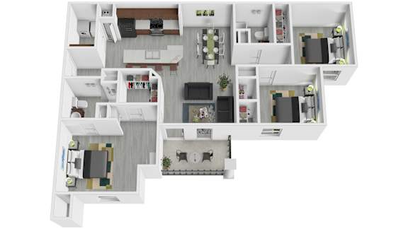Floor Plan  3 Bedroom Floor Plan at Arbours at Crestveiw, Crestview