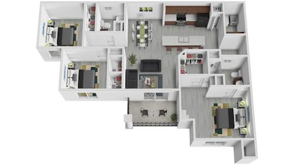 Floor Plan  Unit Cb Floor Plan at Arbours at Quincy, Quincy, 32351