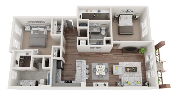 Floor Plan  B2 Floor Plan at Midtown Row, Montgomery, 36106