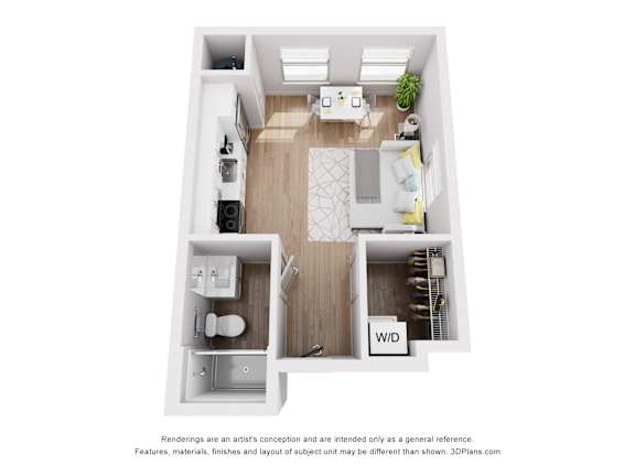 Floor Plan  Row Studio Floor Plan at Midtown Row, Alabama, 36106